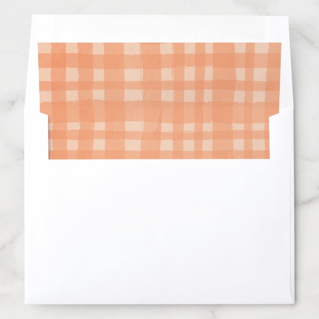 Rustic Boho Orange Plaid  Envelope Liner (In Envelope)