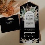 Rustic Boho Pampas Eucalyptus Arch Black Wedding All In One Invitation<br><div class="desc">Amaze your guests with this elegant wedding invite featuring beautiful eucalyptus leaves and pampas grass with detachable RSVP postcard. Simply add your event details on this easy-to-use template to make it a one-of-a-kind invitation.</div>