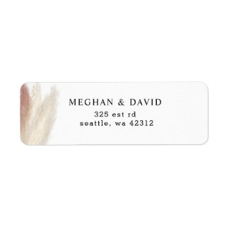 Rustic Boho Pampas Grass Blush Wedding Label