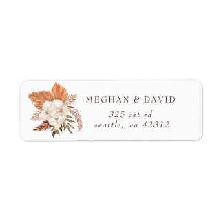 Rustic Boho Pampas Grass Floral Desert Wedding Label