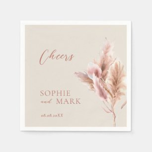 Rustic Boho Pampas Grass Wedding  Napkins