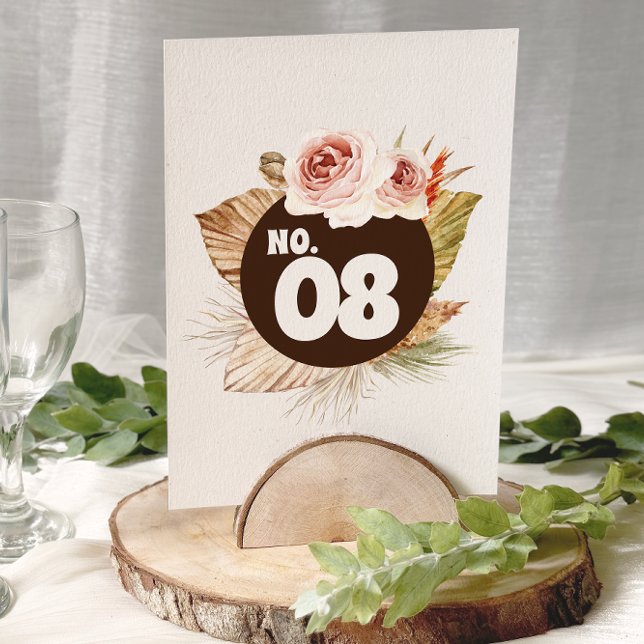 Rustic Boho Pampas Grass Wedding Table Numbers (Creator Uploaded)