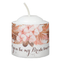Rustic Boho Pampas Grass Will You Be My Bridesmaid Votive Candle