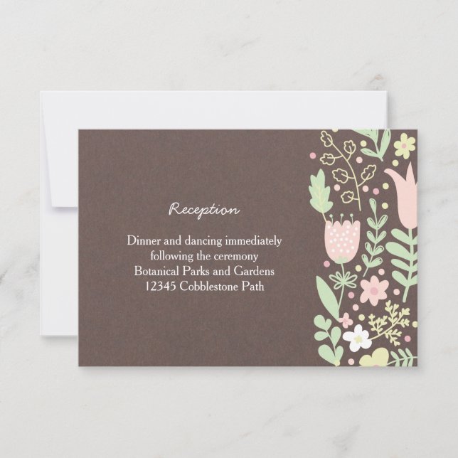 Rustic Boho Pastel Flower Wreath Wedding Invitation (Front)