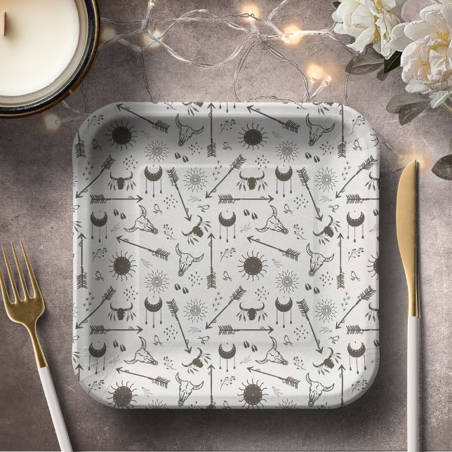 Rustic Boho Pattern ID1109 Paper Plates (Creator Uploaded)