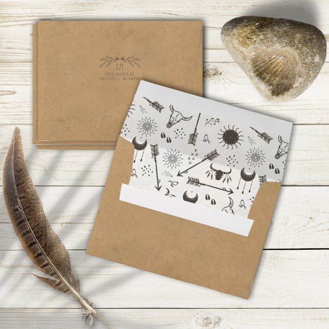Rustic Boho Pattern Kraft Paper ID1109 Envelope (Creator Uploaded)