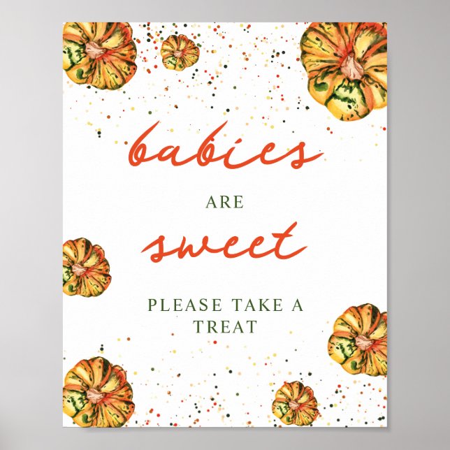 Rustic Boho Pumpkin Babies are Sweet Poster (Front)