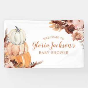 Rustic Boho Pumpkin Baby Shower Large Banner