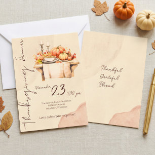 Rustic Boho Pumpkin Friendsgiving Thanksgiving Invitation