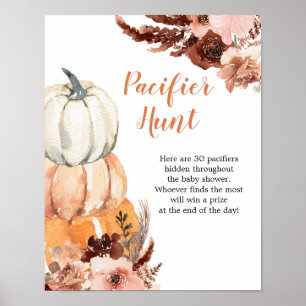 Rustic Boho Pumpkin Pacifier Hunt Games Sign