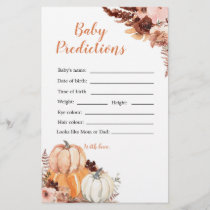 Rustic Boho Pumpkin Shower Baby Prediction