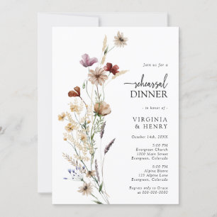 Rustic Boho Rehearsal Dinner Invitation