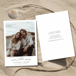 Rustic Boho Romantic Minimalist Wedding Photo Save The Date