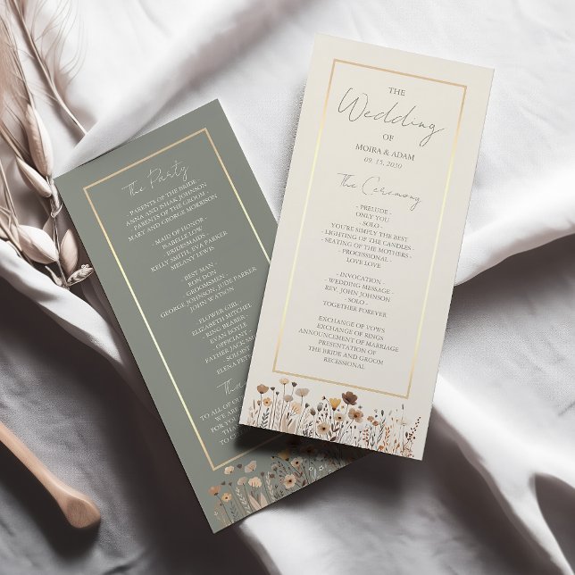 Rustic Boho Sage Green Wedding Program (Creator Uploaded)