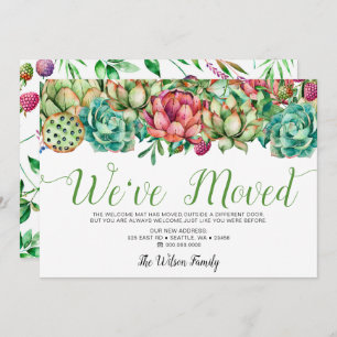 Rustic Boho Succulent Cactus we have moved Moving Announcement