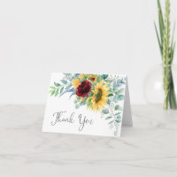 Rustic Boho Sunflowers and Eucalyptus Thank You