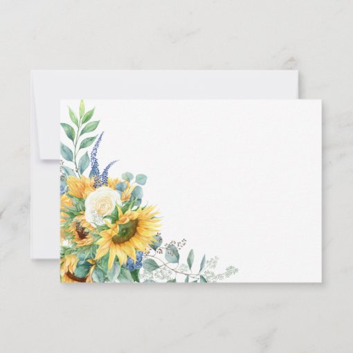 Rustic Boho Sunflowers Wedding Rsvp Zazzle