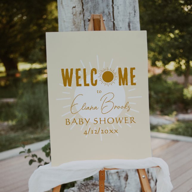 Rustic Boho Sunshine Welcome Baby Shower Foam Board (Creator Uploaded)