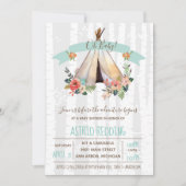 Rustic Boho Teepee Gender Neutral Baby Shower Invitation (Front)