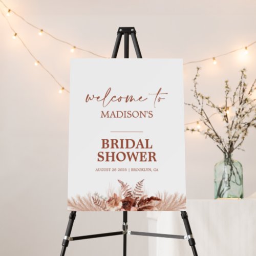 Rustic Boho Terracotta Bridal Shower Welcome Sign