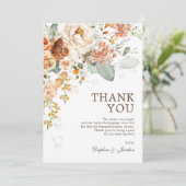 Rustic Boho Terracotta Floral Neutral Baby Shower Thank You Card | Zazzle