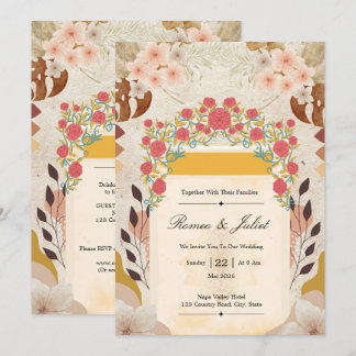 Rustic Boho Terracotta Wedding Invitation Suite