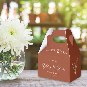Rustic Boho Terracotta Wildflower Wedding Favor Boxes