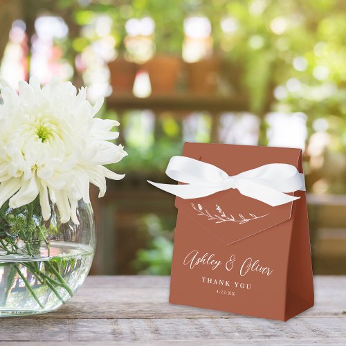 Rustic Boho Terracotta Wildflower Wedding Favor Boxes