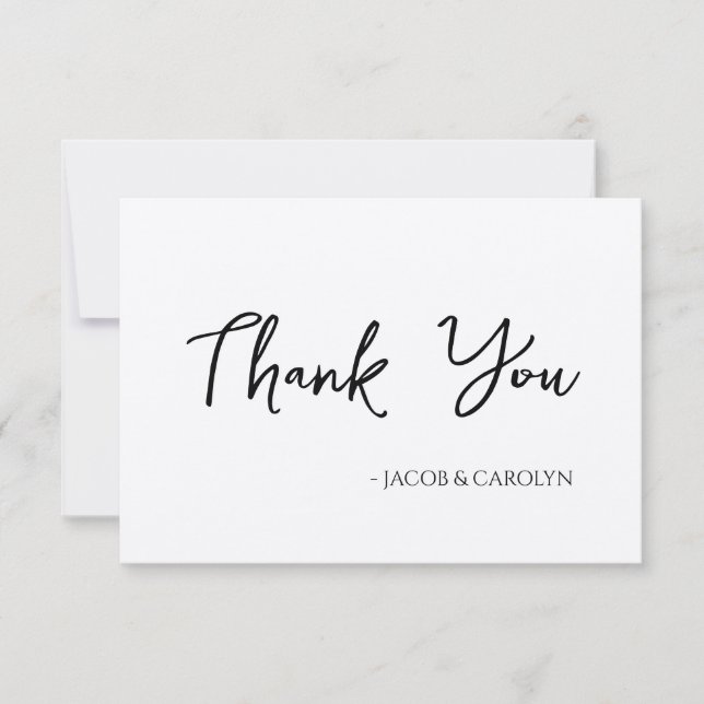 Rustic Boho Thank You Card Handwritten Font (Front)