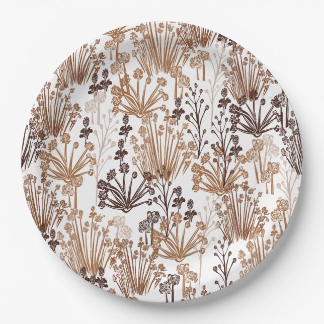 Rustic Boho Thorn & Thistle Outdoorsy Paper Plates (Front)