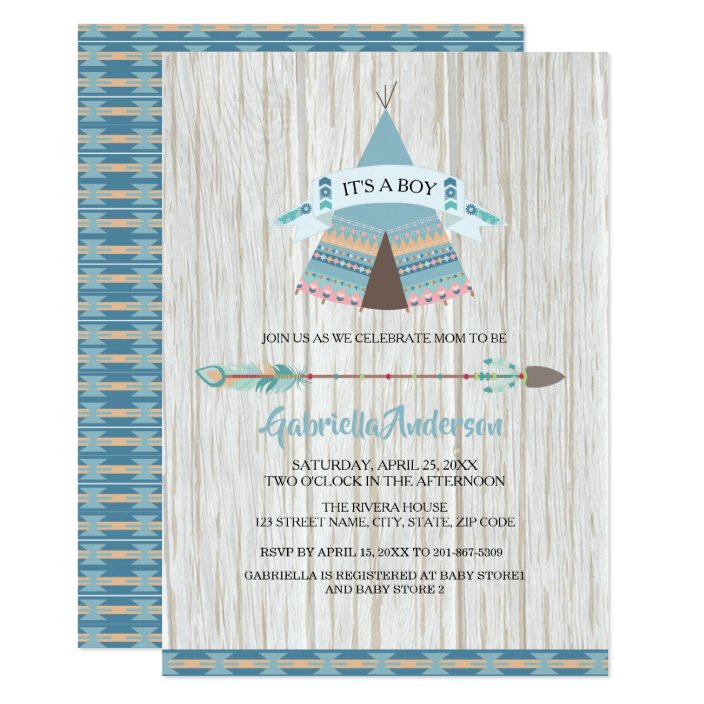 boho baby shower invitations boy