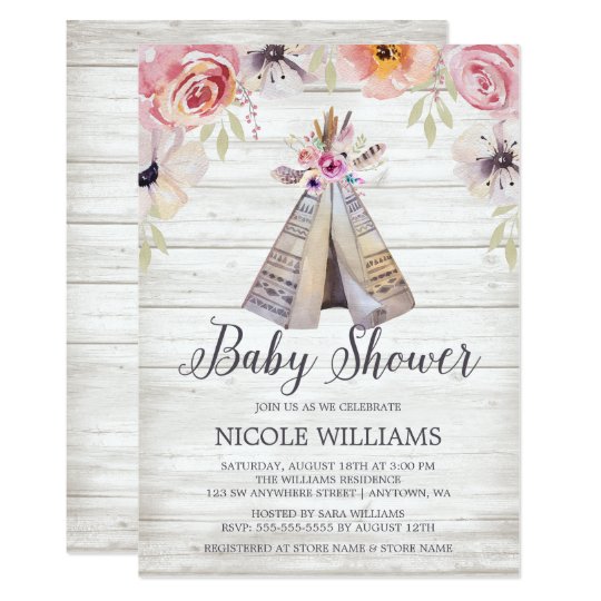 Teepee Baby Shower Invitations 10