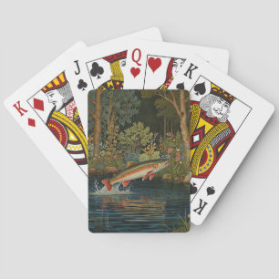 Rustic boho trout salmon fish poker cards