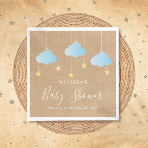 Rustic Boho Twinkle Twinkle Boy Baby Shower Napkins