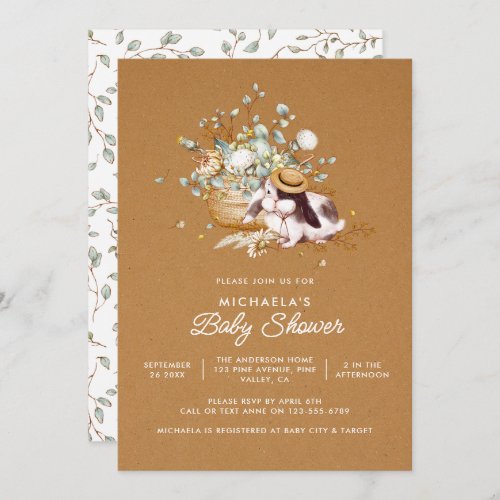 Rustic Boho Watercolor Baby Shower Invitation