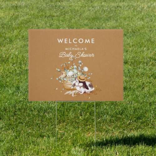 Rustic Boho Watercolor Baby Shower Welcome Sign