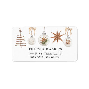 Rustic Boho Watercolor Christmas Label