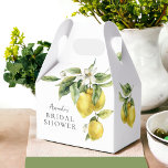 Rustic Boho Watercolor Lemons Bridal Shower Favor Boxes<br><div class="desc">The little details make your bridal shower memorable! This lovely favor box has a fresh citrus motif with rustic boho stylish watercolor lemons, leaves, and lemon blossoms surrounding your text. Personalize the text template with the guest of honor's name. The back side of the favor box has a thank you...</div>