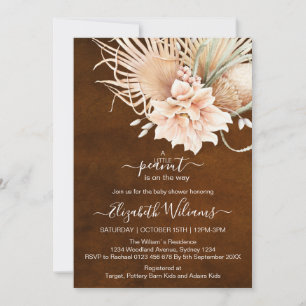Rustic Boho Watercolor Pampass Grass Invitation