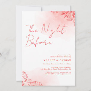 Rustic Boho Watercolor Terracotta Rehearsal Dinner Invitation
