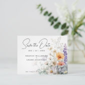 Rustic Boho Watercolor Wildflowers Invitation (Standing Front)
