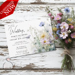 Rustic Boho Watercolor Wildflowers Invitation
