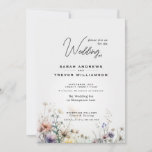 Rustic Boho Watercolor Wildflowers Invitation