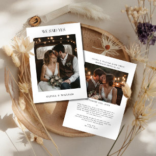 Rustic Boho We Said Yes Budget Wedding Photo Announcement