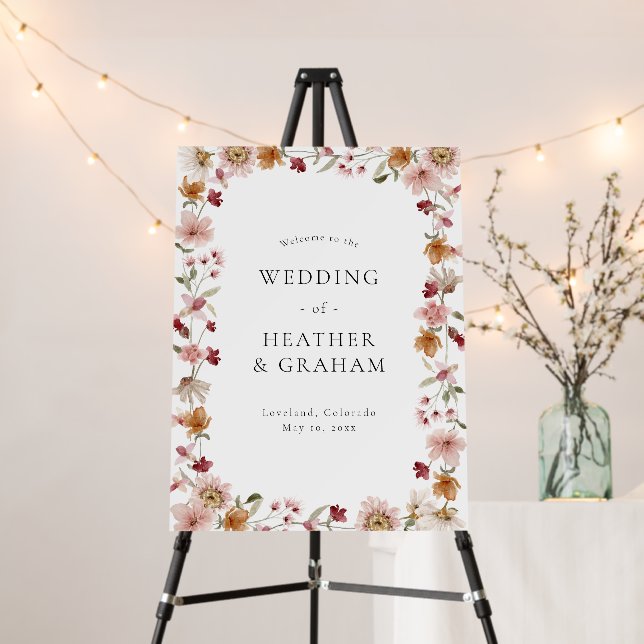 Rustic Boho Wedding Foam Board (In Situ (Stand))