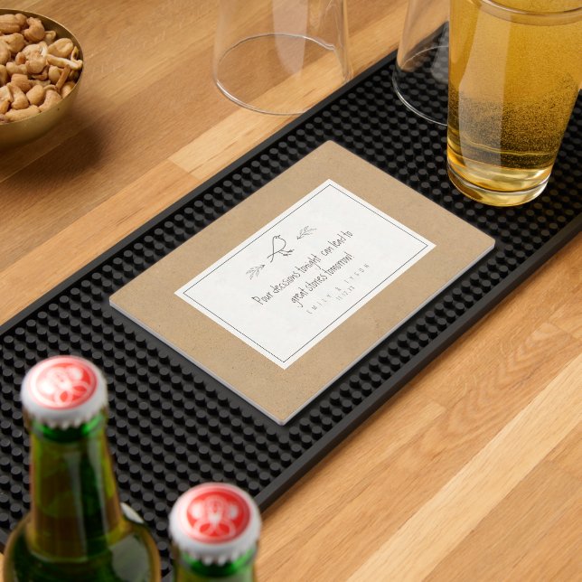 Rustic Boho Wedding Funny Pour Decisions ID1109 Bar Mat (Insitu (Bar 2))