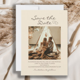 Rustic Boho Wedding Hearts Save The Date