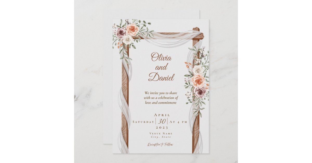 Rustic Boho Wedding Invitation | Zazzle