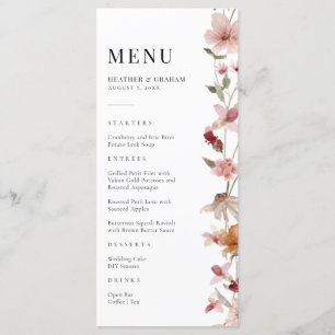 Rustic Boho Wedding Menu