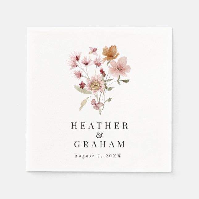 Rustic Boho Wedding Napkins (Front)